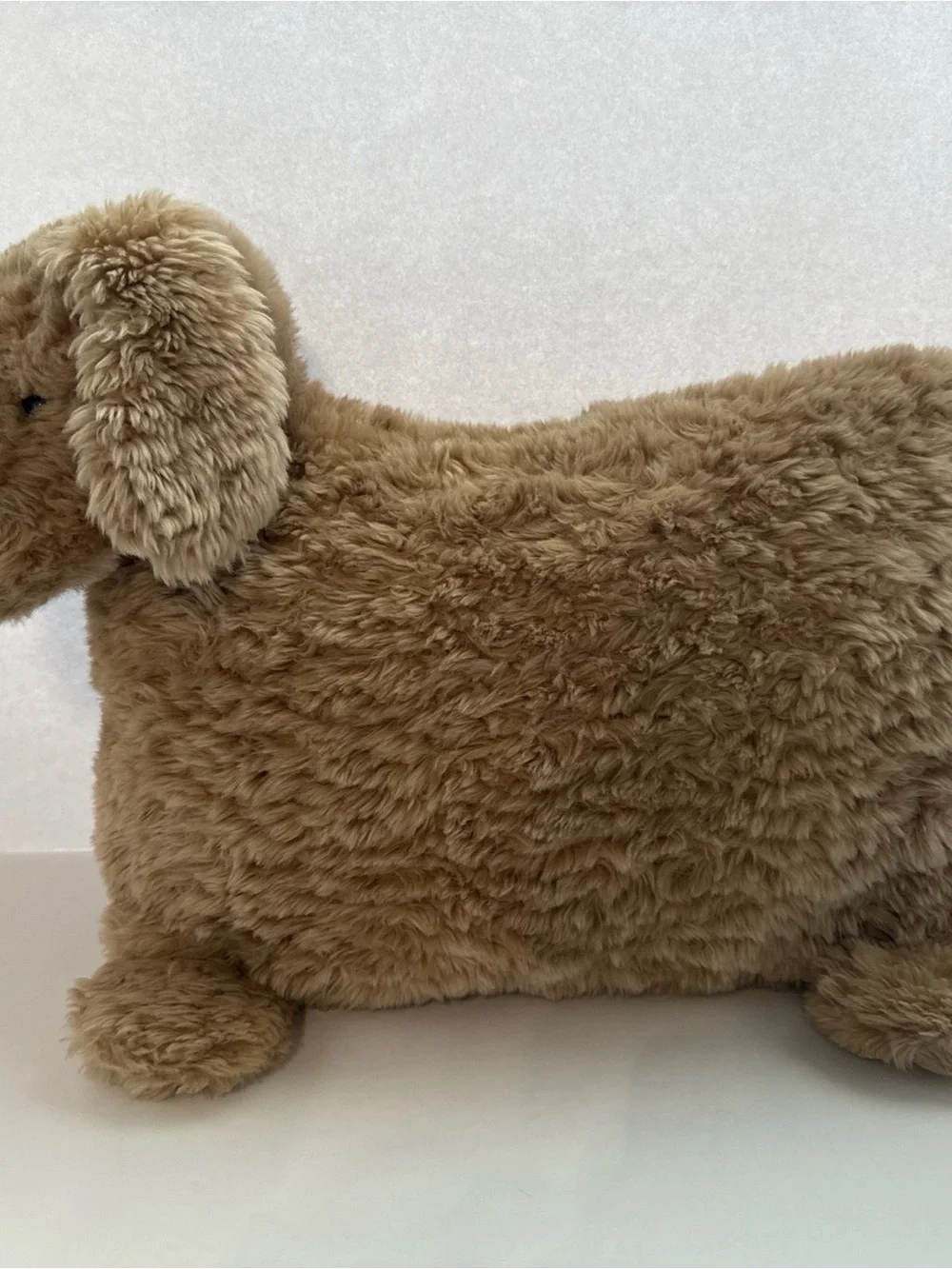 Set of 2 Large Pottery Barn Kids Dog Puppy Bear Pillow Cream Faux Fur